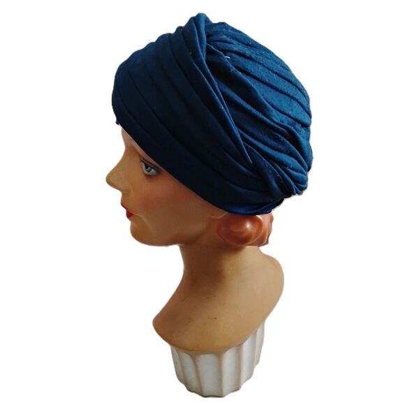 WWII Era Navy Jersey Turban Hat, Young Girl or Teen Size, As Is - Picture 2 of 6
